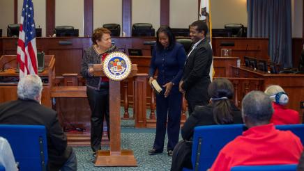Dr. Jackson prepares to take oath of office