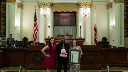 Assemblymember Dr. Corey Jackson Welcomes Mara James to the Floor