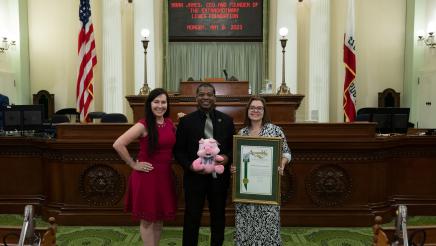 Assemblymember Dr. Corey Jackson Welcomes Mara James to the Floor